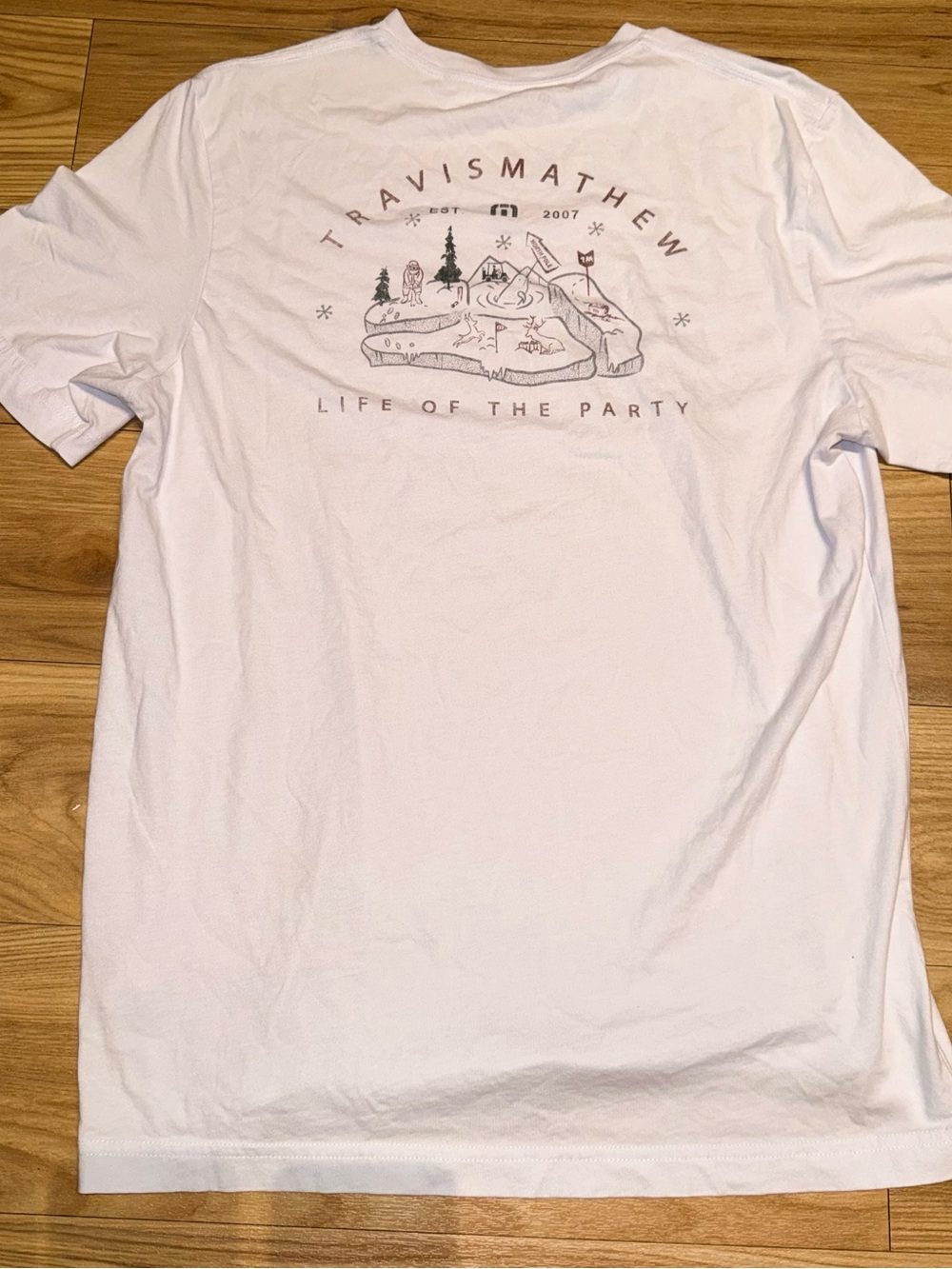 Travis Mathew Men's Christmas Graphic Tee - Life of the Party men’s large